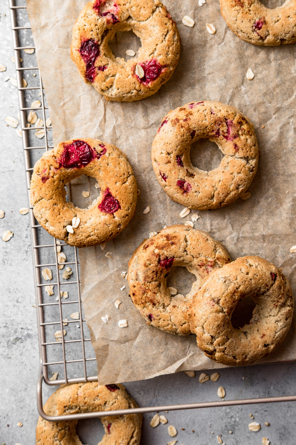 Baked Cranberry Oat Donuts