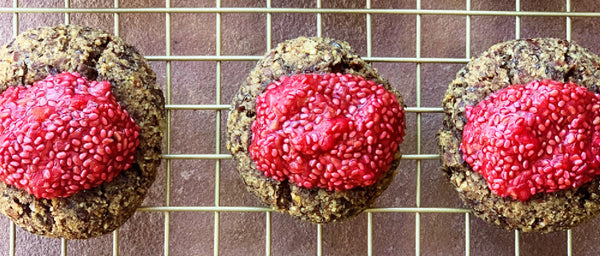 Almond Pulp Orange Raspberry Thumbprint Cookies