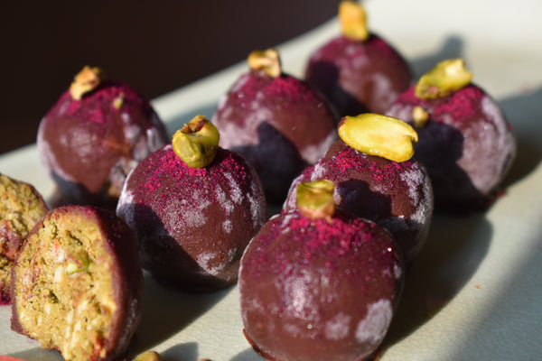 Raw Pistachio Goji Truffles