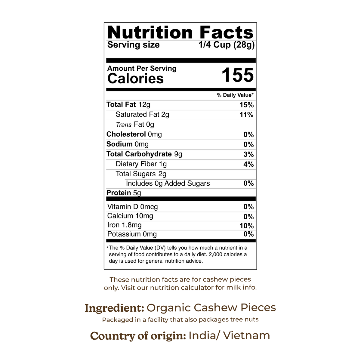 Case of Organic Cashew Pieces - 30 lbs