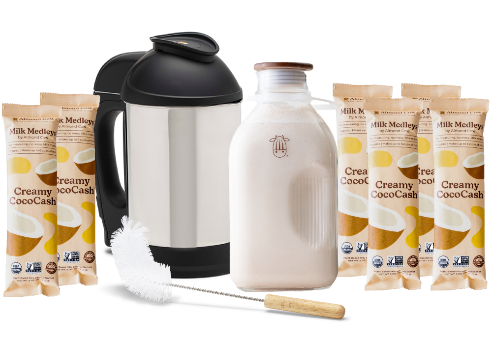 Milk in a minute starter kit with Creamy CocoCash milk medleys is a 9 piece bundle