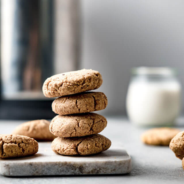 a stack of vegan Almond Butter Cookies