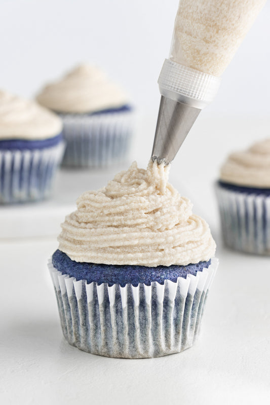 Blue Velvet Cupcakes with Vegan Cream Cheese Frosting