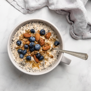 vegan blueberry granola pulpmeal in a bowl
