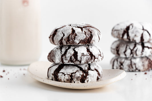 Chocolate Cashew Crinkle Cookies