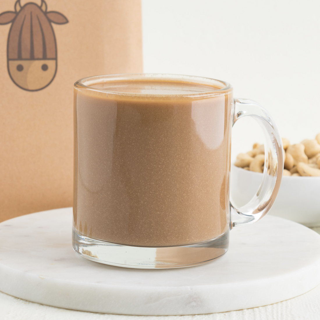 a coffee with vegan Chocolate Peppermint Creamer