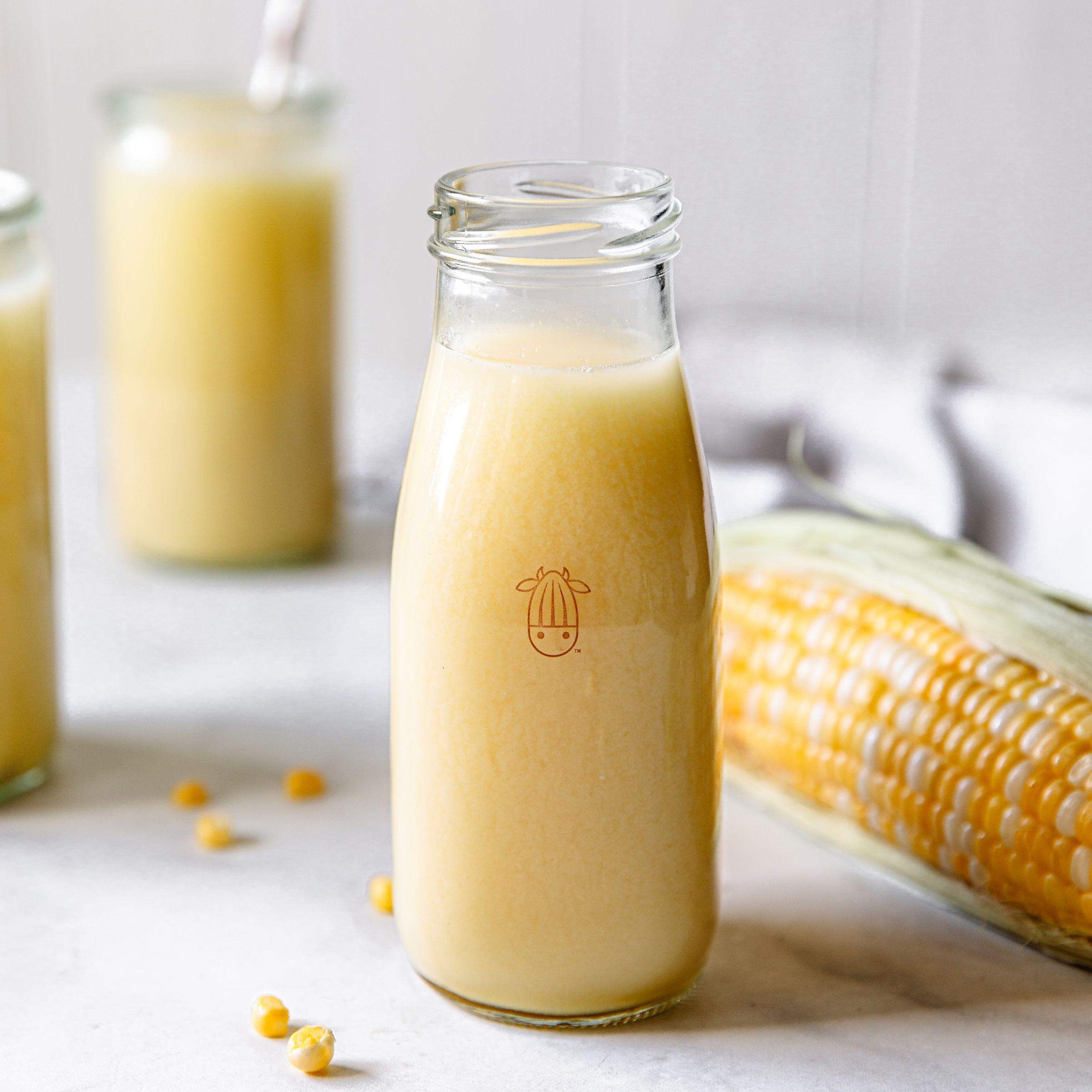 homemade vegan Corn Milk in a glass