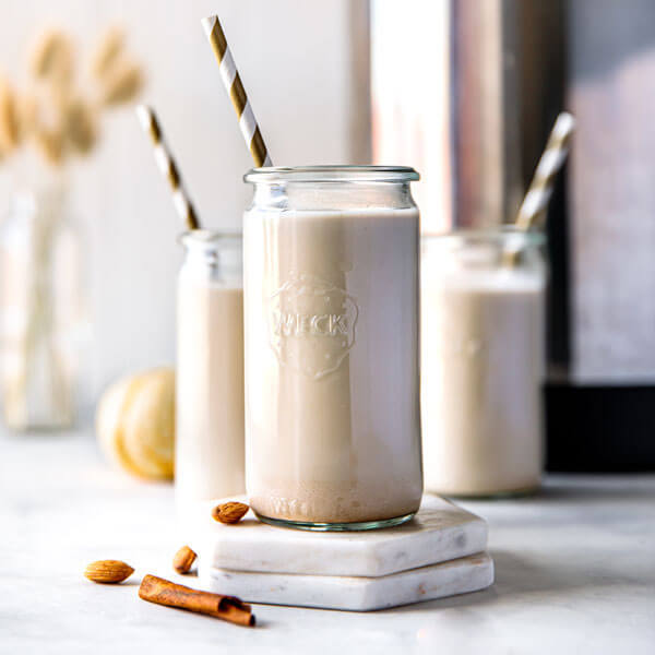 pumpkin spiced almond milk made with almond cow pro