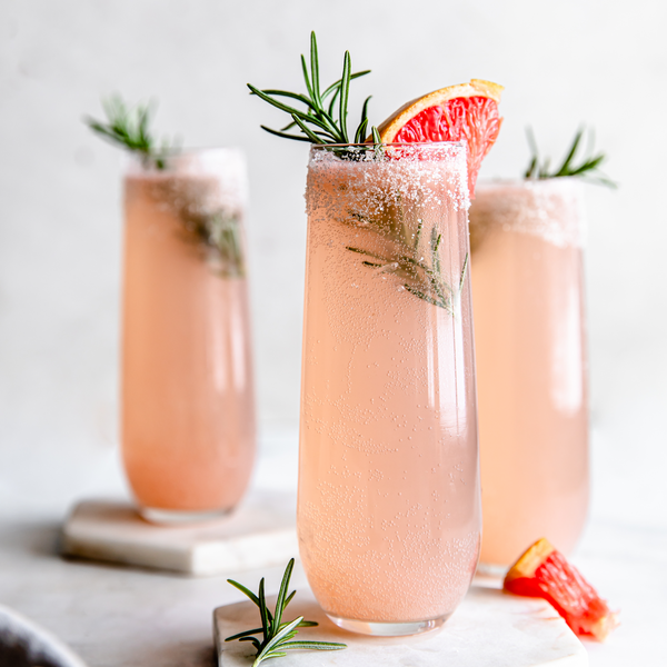 glasses of Grapefruit Cocktail made with an almond cow