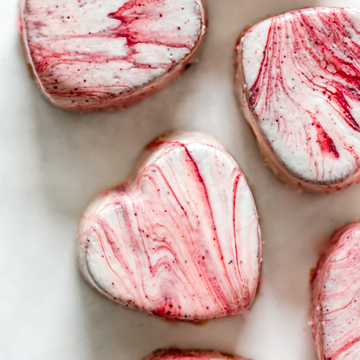 vegan mini heart cakes with pulp from the Almond Cow