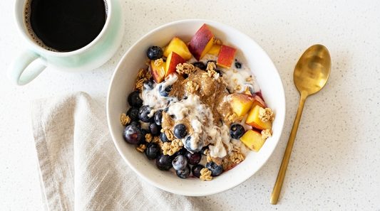 Summer Peach and Blueberry Cobbler Overnight Oats