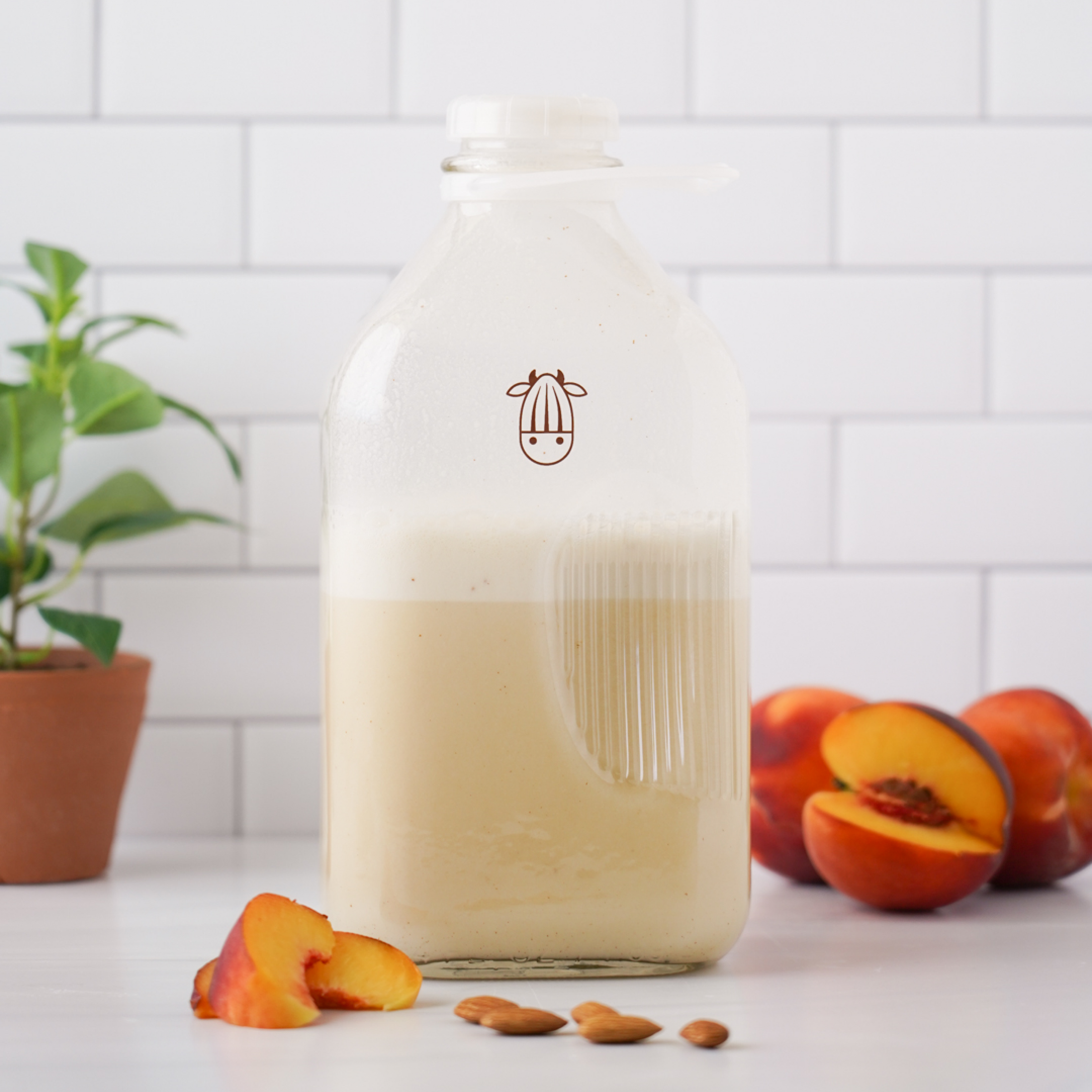 vegan Peaches N Cream plant-based milk with peaches and almonds