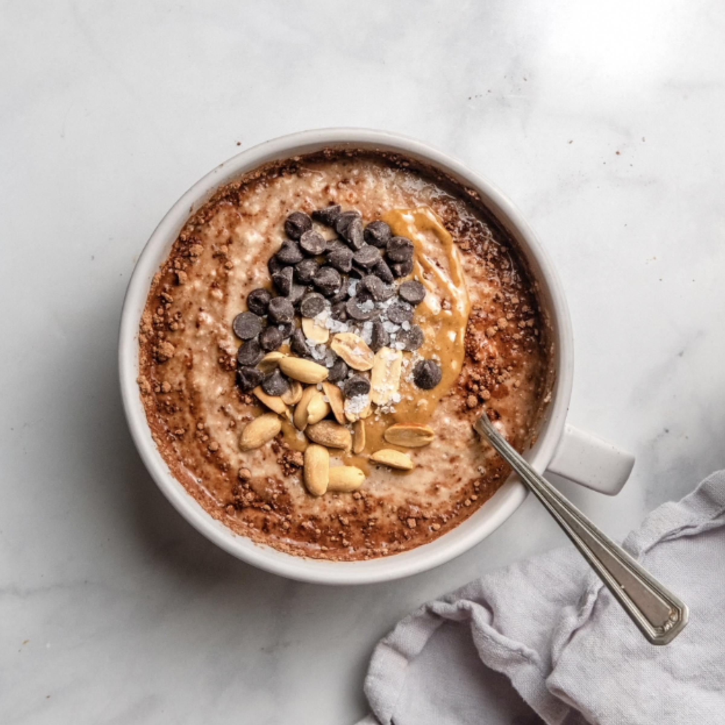 vegan peanut butter chocolate pulpmeal in a bowl
