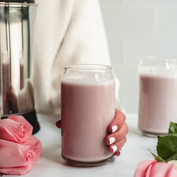 Rose milk made in the Almond Cow