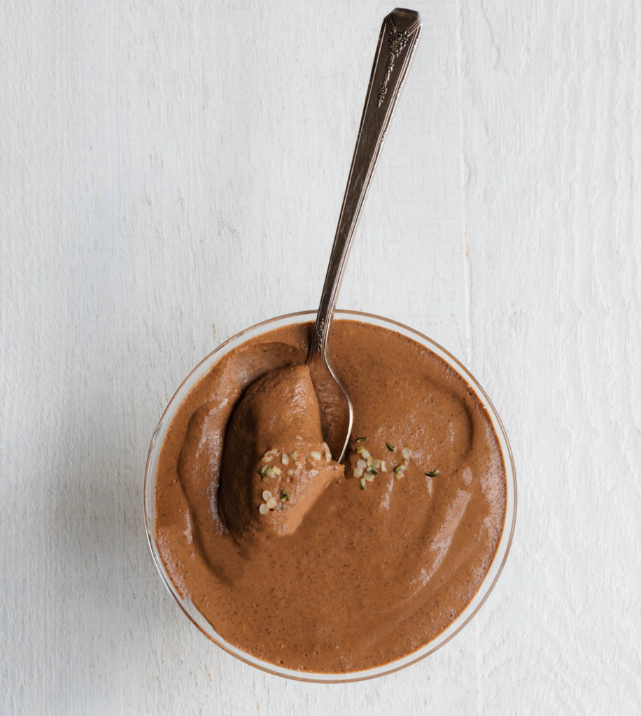 hemp milk, smooth chia pudding