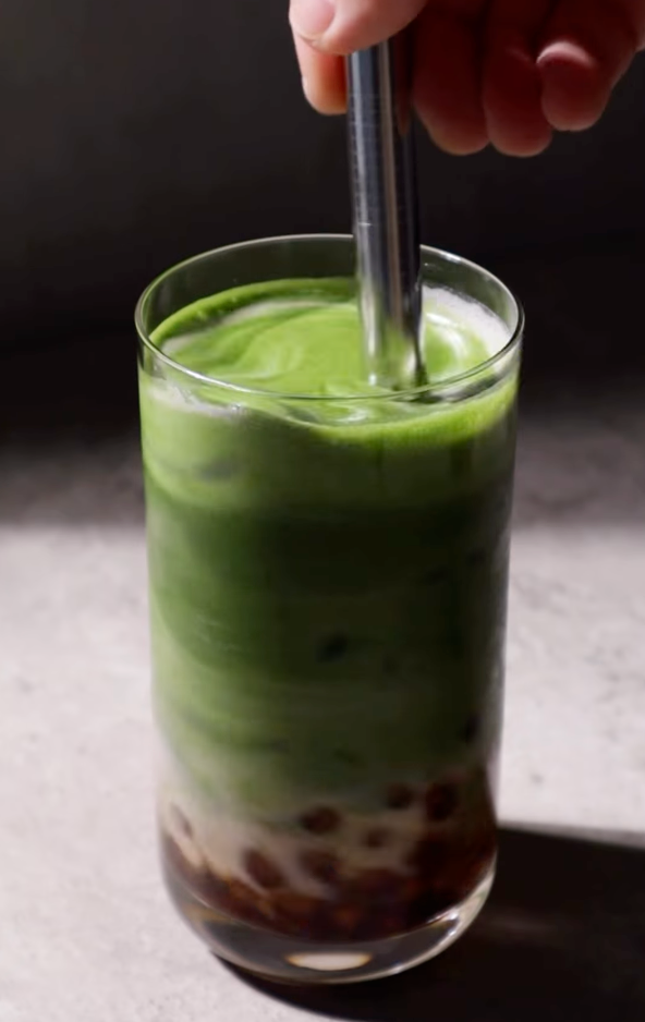 Strawberry Coconut Matcha & Coconut Sugar Boba