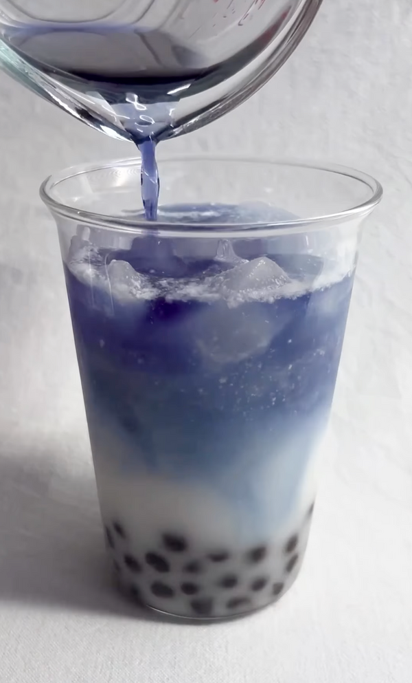 Almond Cow Blue Boba