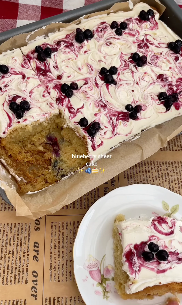 Blueberry and Almond Sheetcake