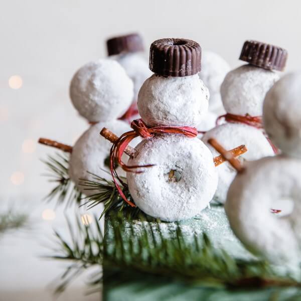 vegan chai Snowman Donuts