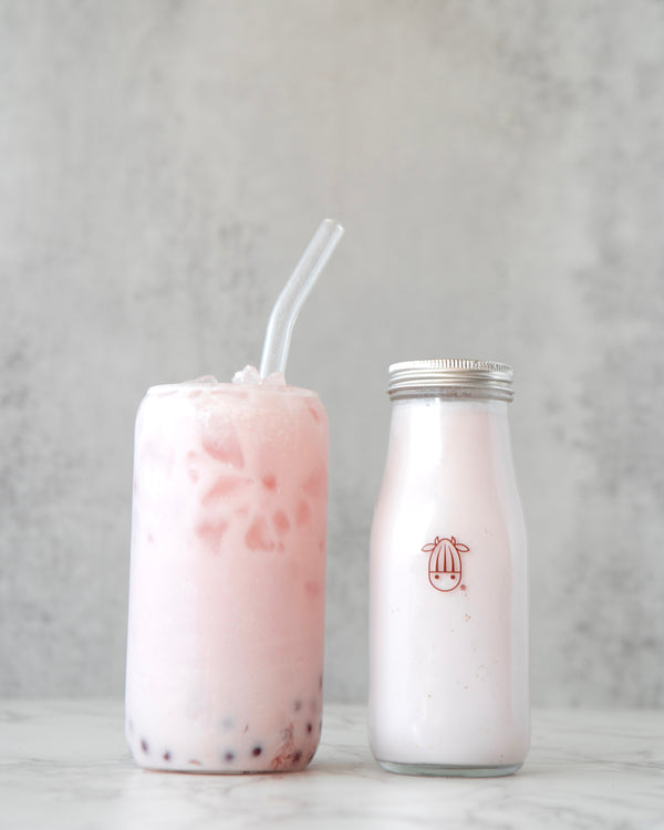 Sparkling Strawberry Milk Bursting Boba