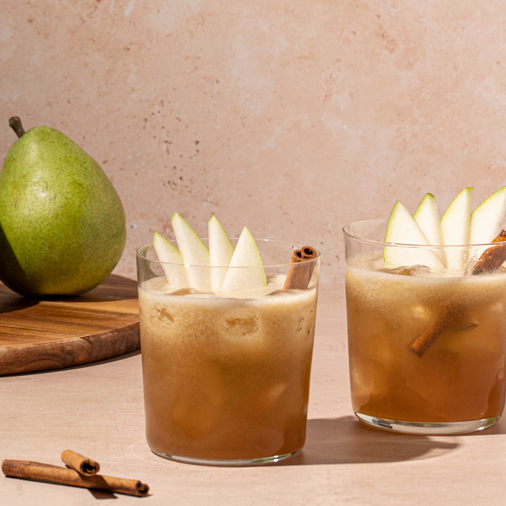 Spiced Pear Whiskey Smash – Almond Cow