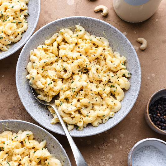 vegan mac n cheese in a bowl