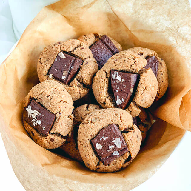 Pumpkin Spiced Almond Chocolate Thumbprint Cookies