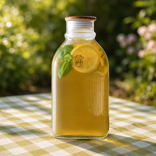 Sun-brewed Lemon Basil Iced Tea