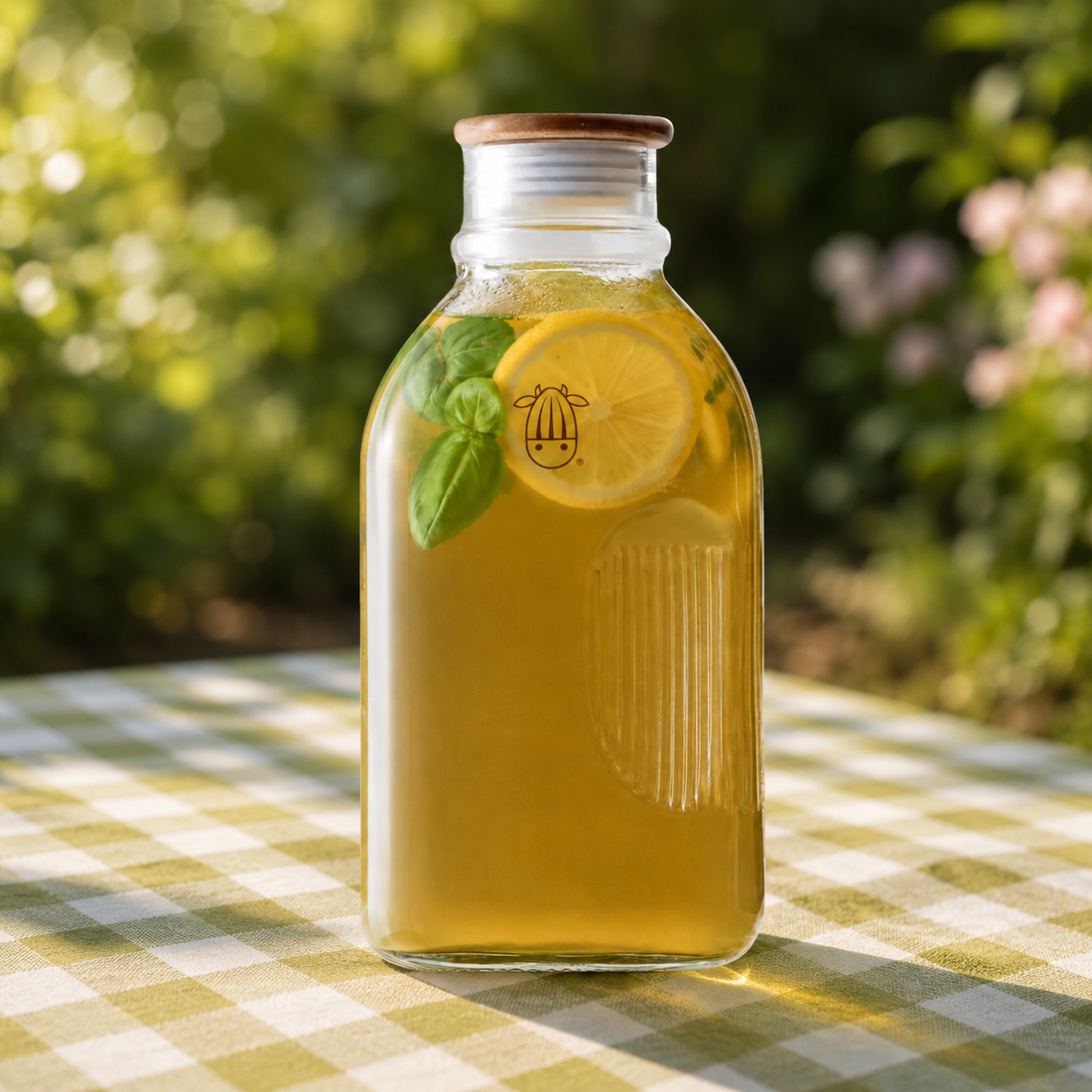 Sun-brewed Lemon Basil Iced Tea