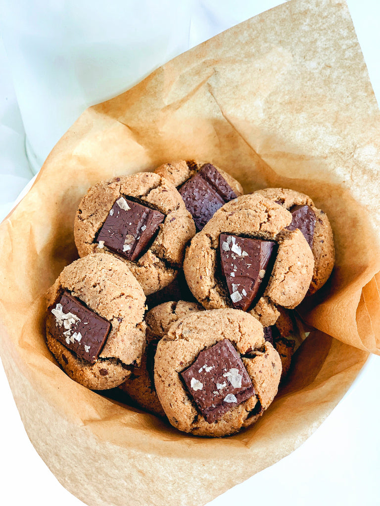 Pumpkin Spiced Almond Chocolate Thumbprint Cookies