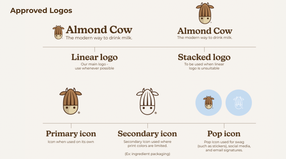 Almond Cow Logos