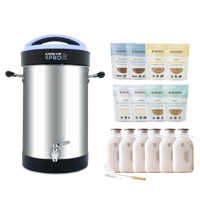 Almond Cow Pro Starter Set with a Pro Milk Maker Machine, 2 bags of organic almonds, cashew pieces, coconut shreds, whole grain oats and 6 glass jugs and a jug brush