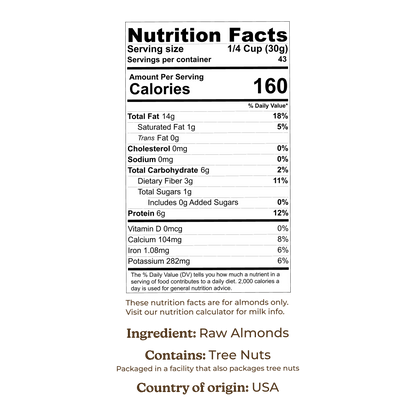 Case of Bee-Friendly Almonds - 30 lbs