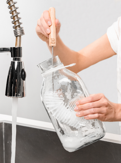 Almond Cow Jug Brush | Long Handle Bottle & Cup Scrubber
