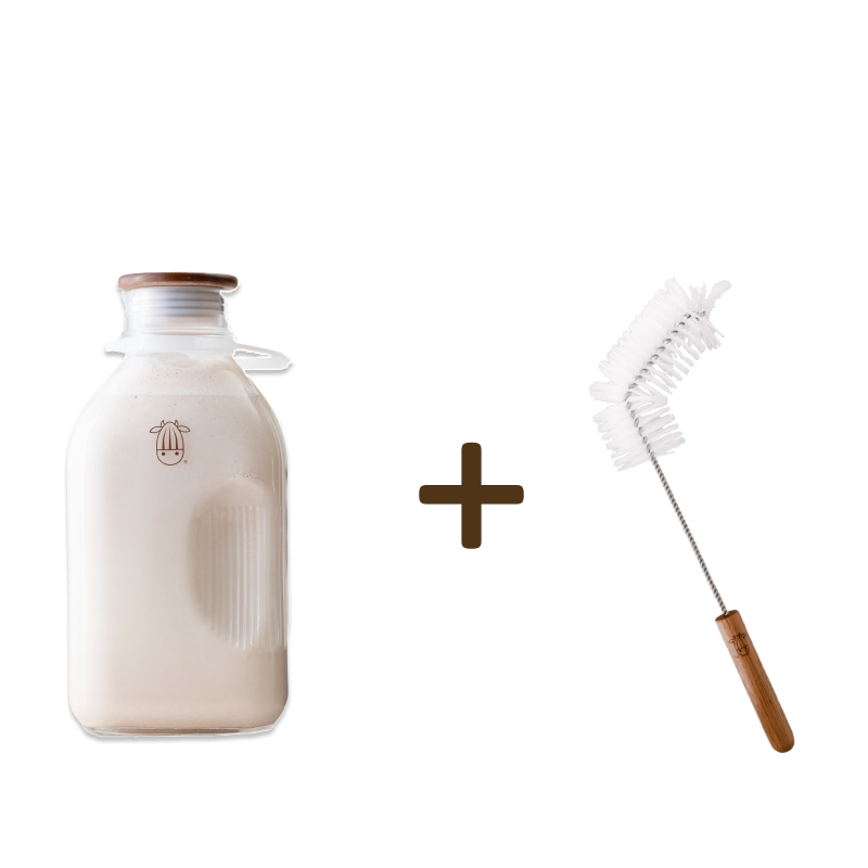 Almond Cow Essentials - Glass Jug & Jug Brush