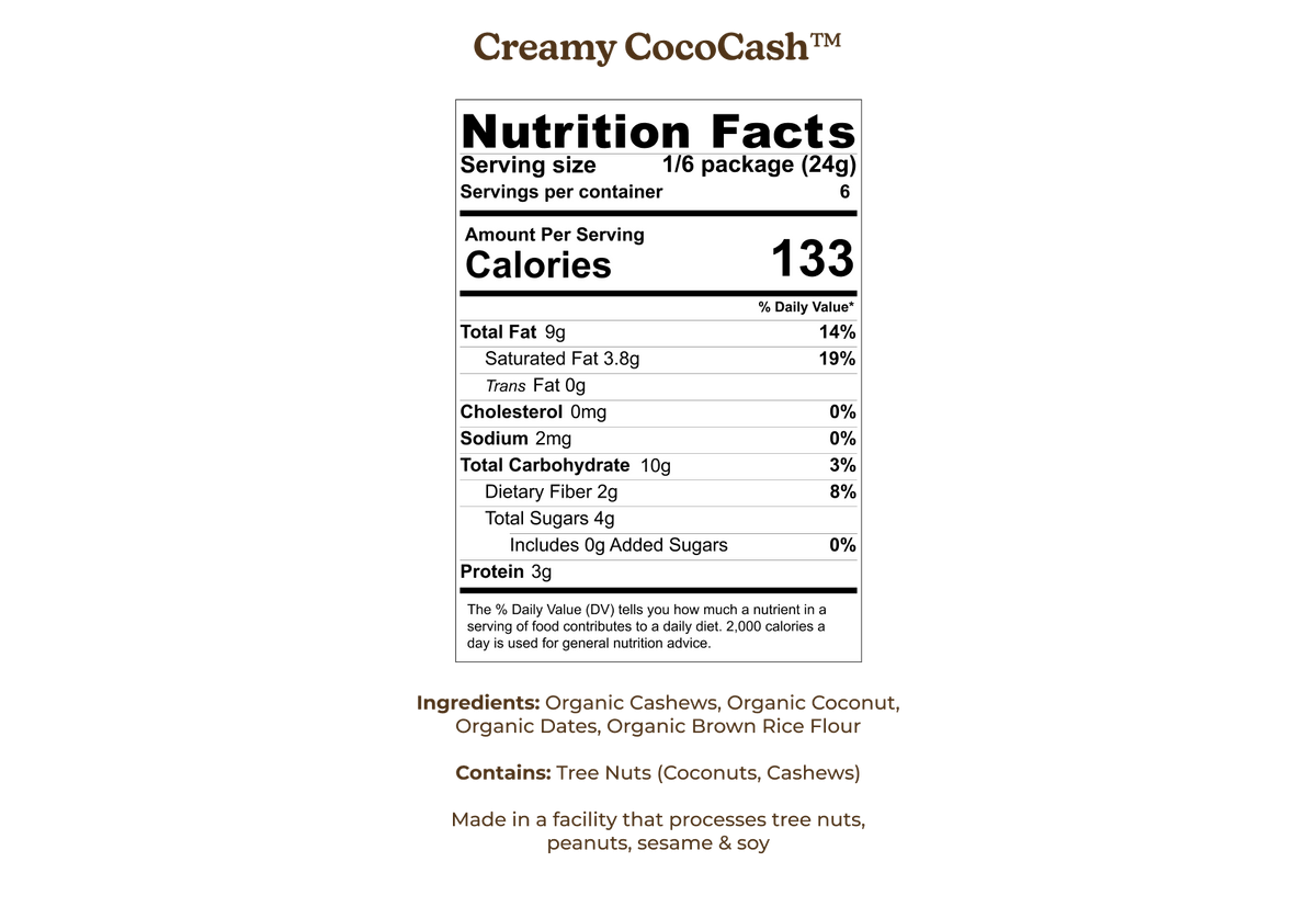 Creamy CocoCash Milk Medley Nutrition Facts