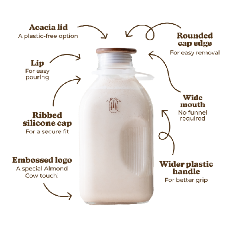 Stylish and durable 1.5-liter glass jug for homemade nut milk