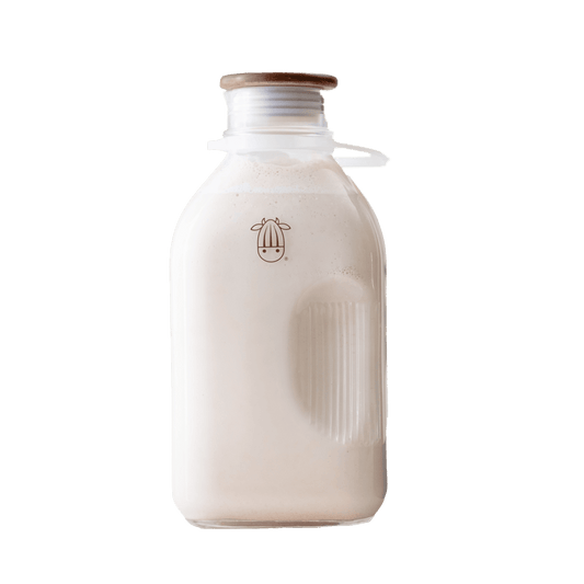Glass Jug | 60 oz Rectangular Clear Storage Container with Wide Mouth & Wooden Cap