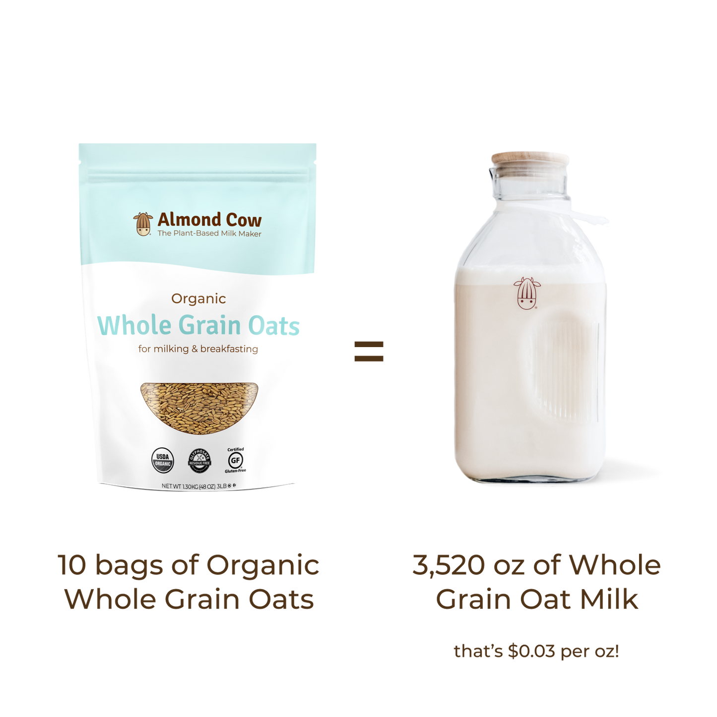 Case of Organic Whole Grain Oats - 30 lbs