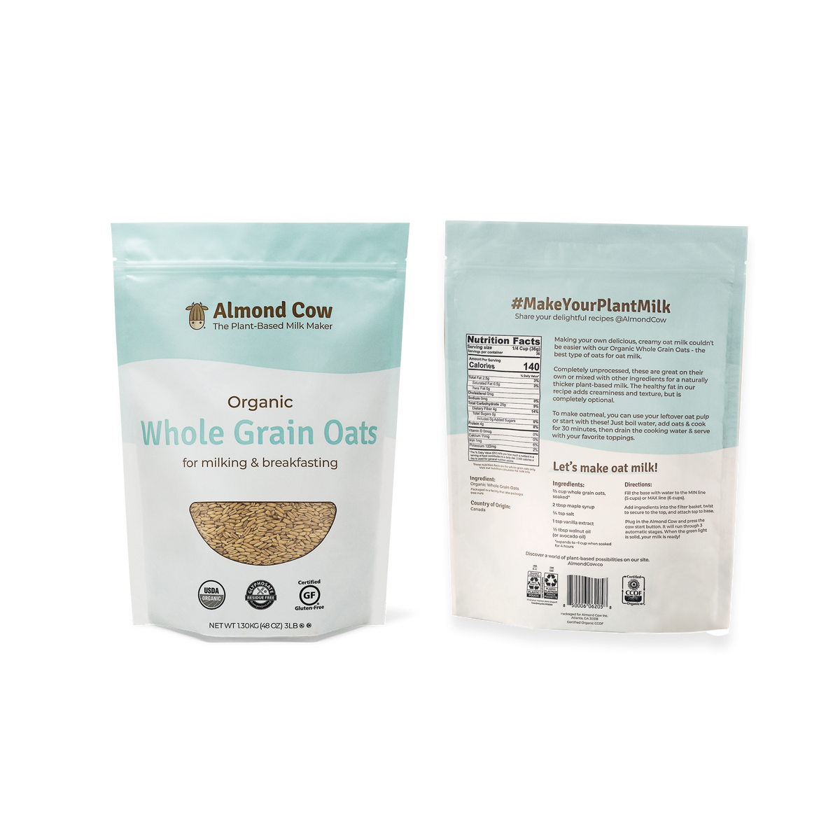 Case of Organic Whole Grain Oats - 30 lbs