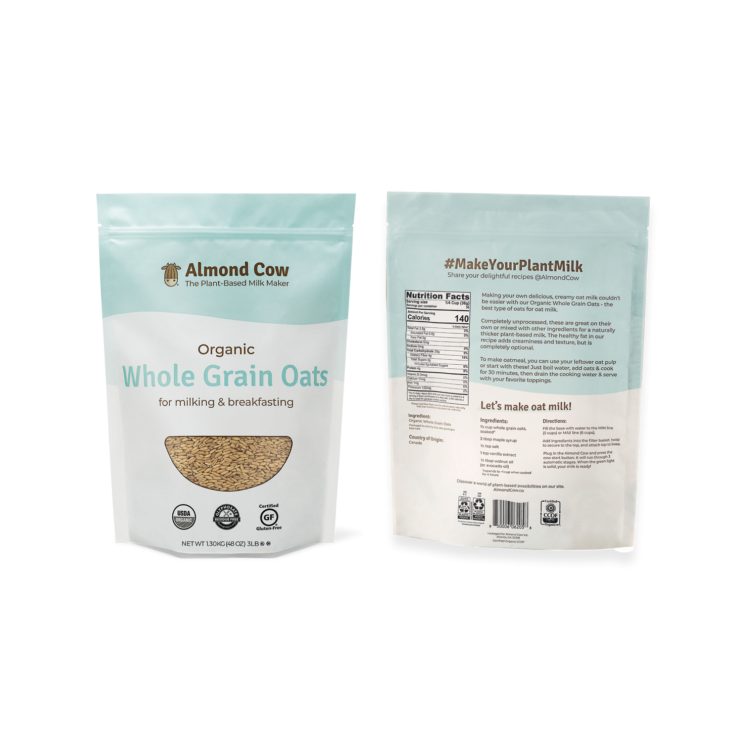 Case of Organic Whole Grain Oats - 30 lbs