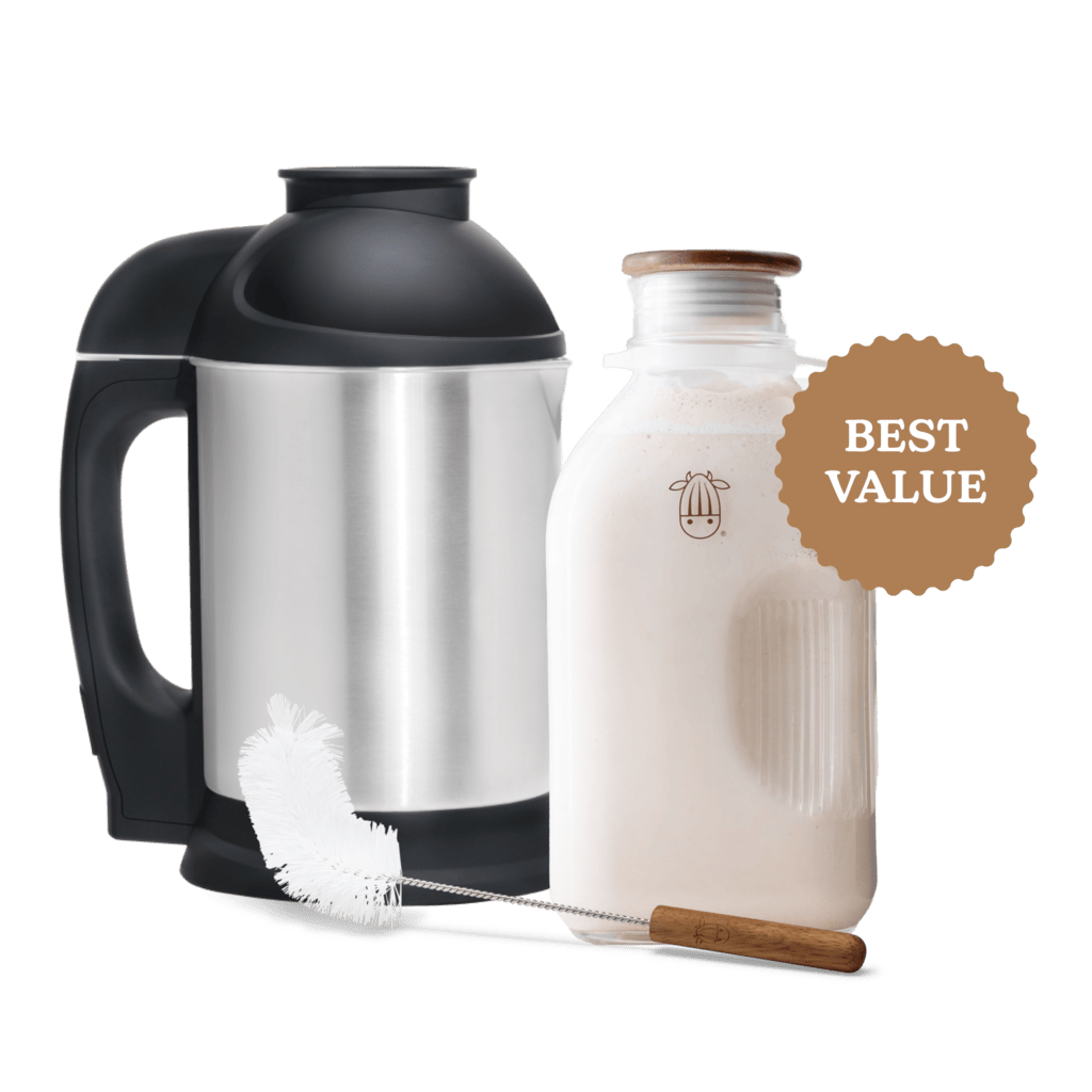 Almond Cow Essentials Bundle (Set) | Plant-Based Nut Milk Machine & Glass Jug for Fresh Homemade Milk