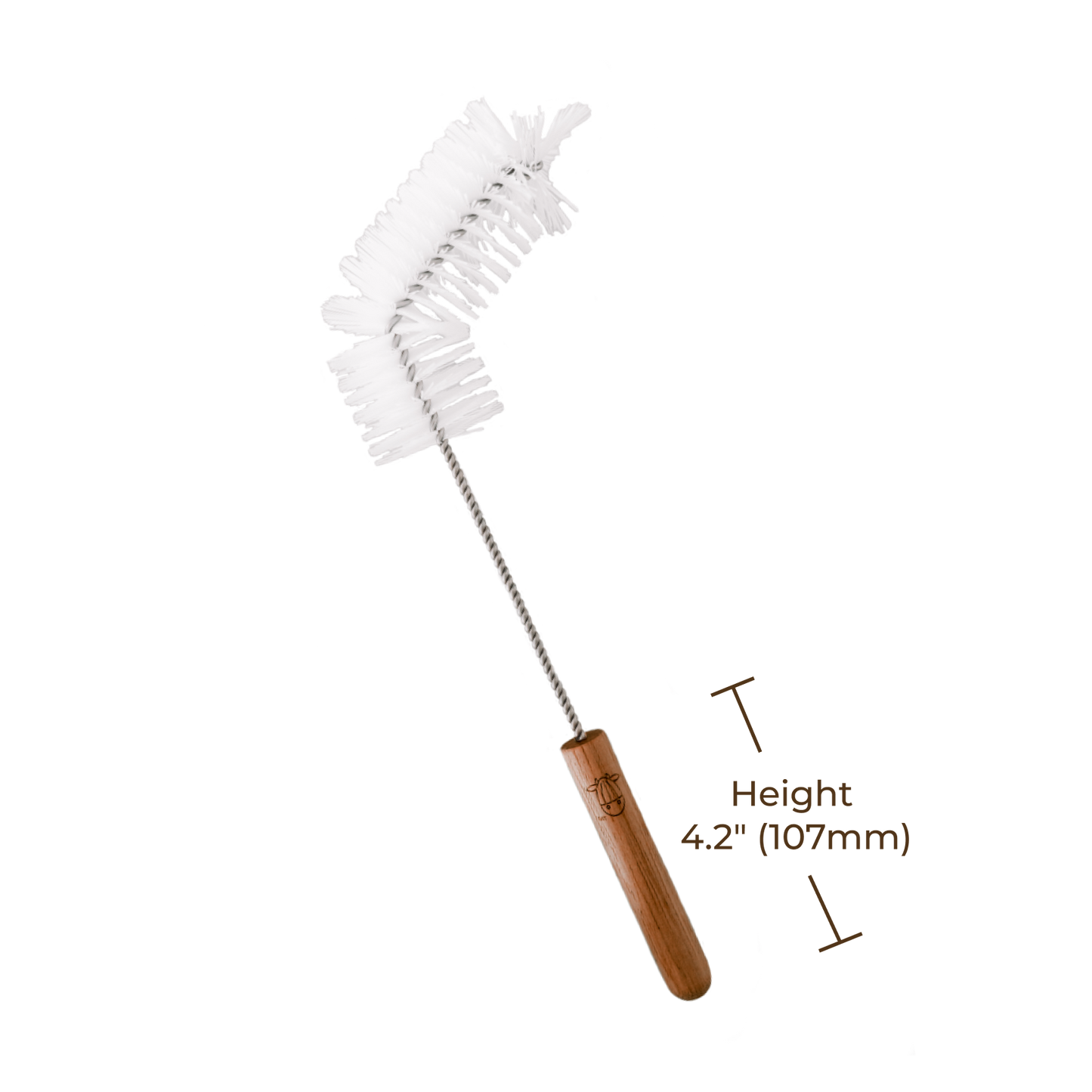 Almond Cow Jug Brush | Long Handle Bottle & Cup Scrubber