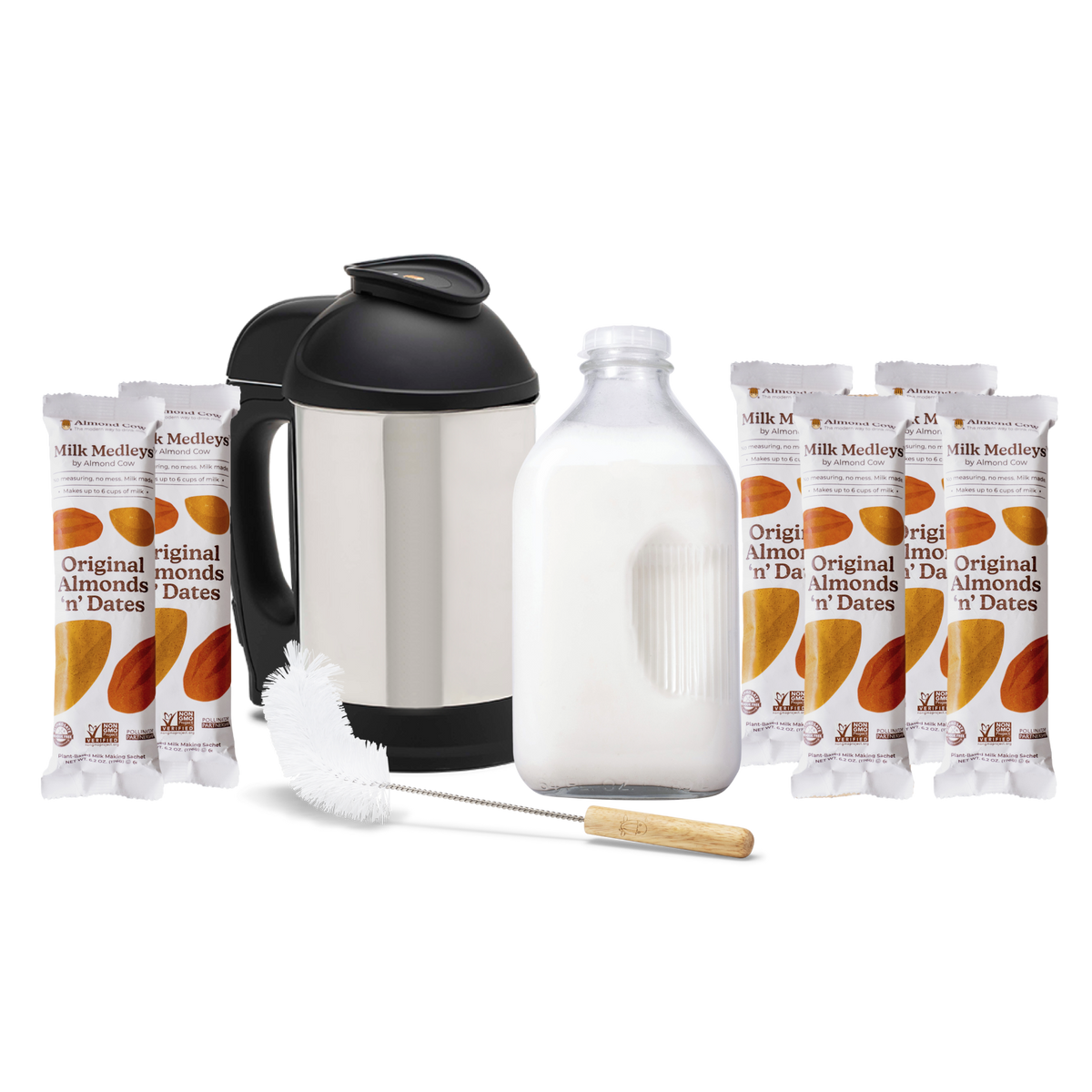 custom starter bundle with almond n dates milk medley ingredients