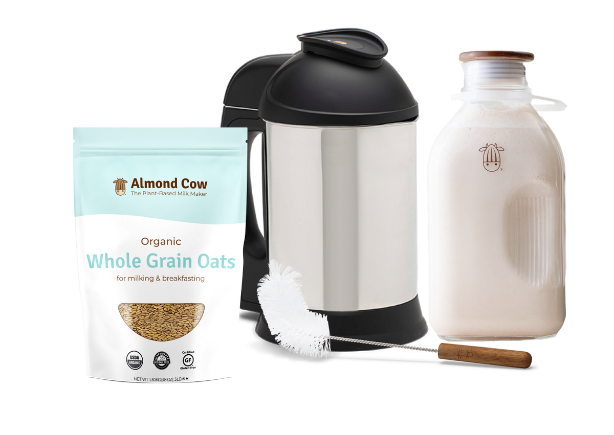 custom starter bundle with whole grain oats ingredients, jug and brush