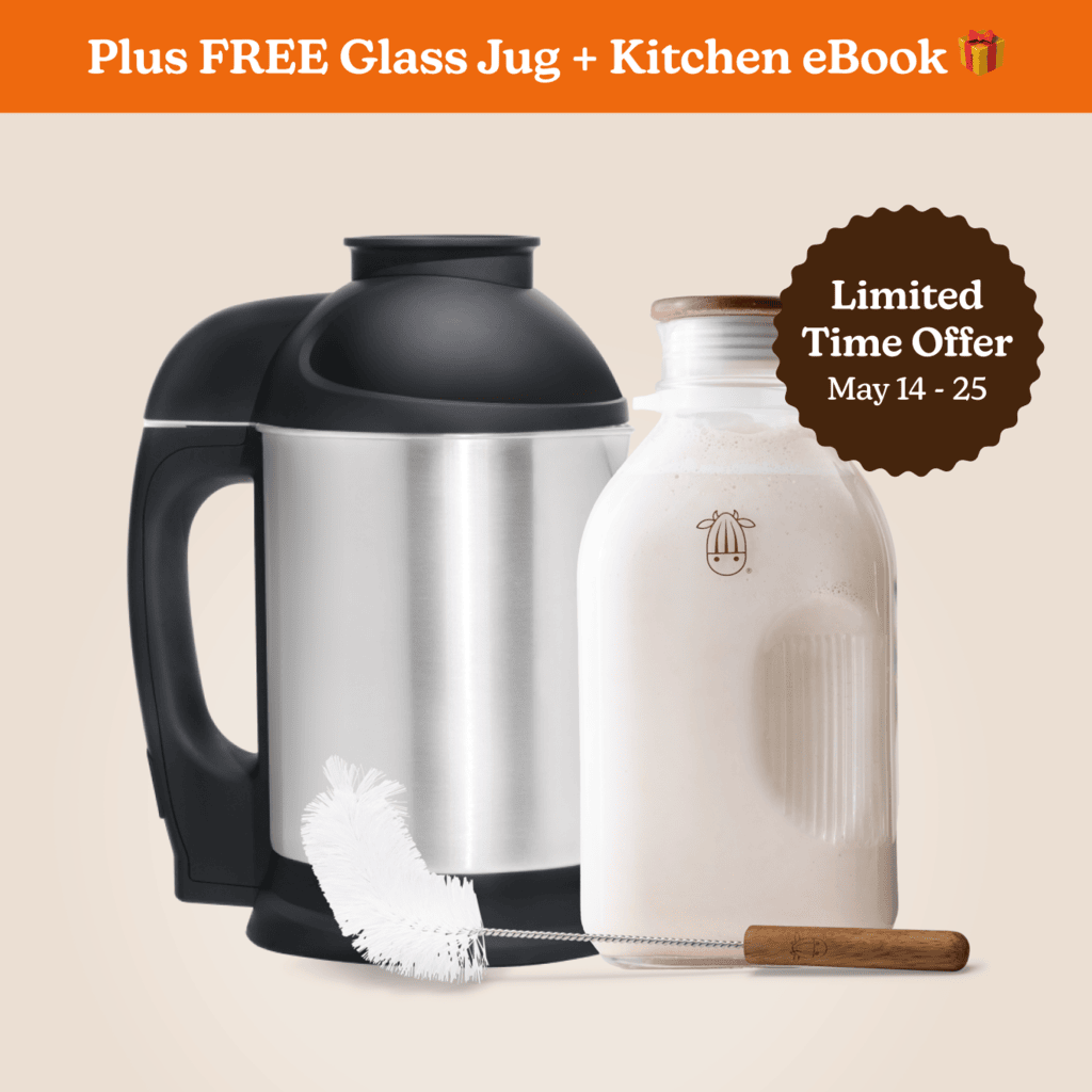 Almond Cow Essentials Bundle (Set) | Plant-Based Nut Milk Machine & Glass Jug for Fresh Homemade Milk