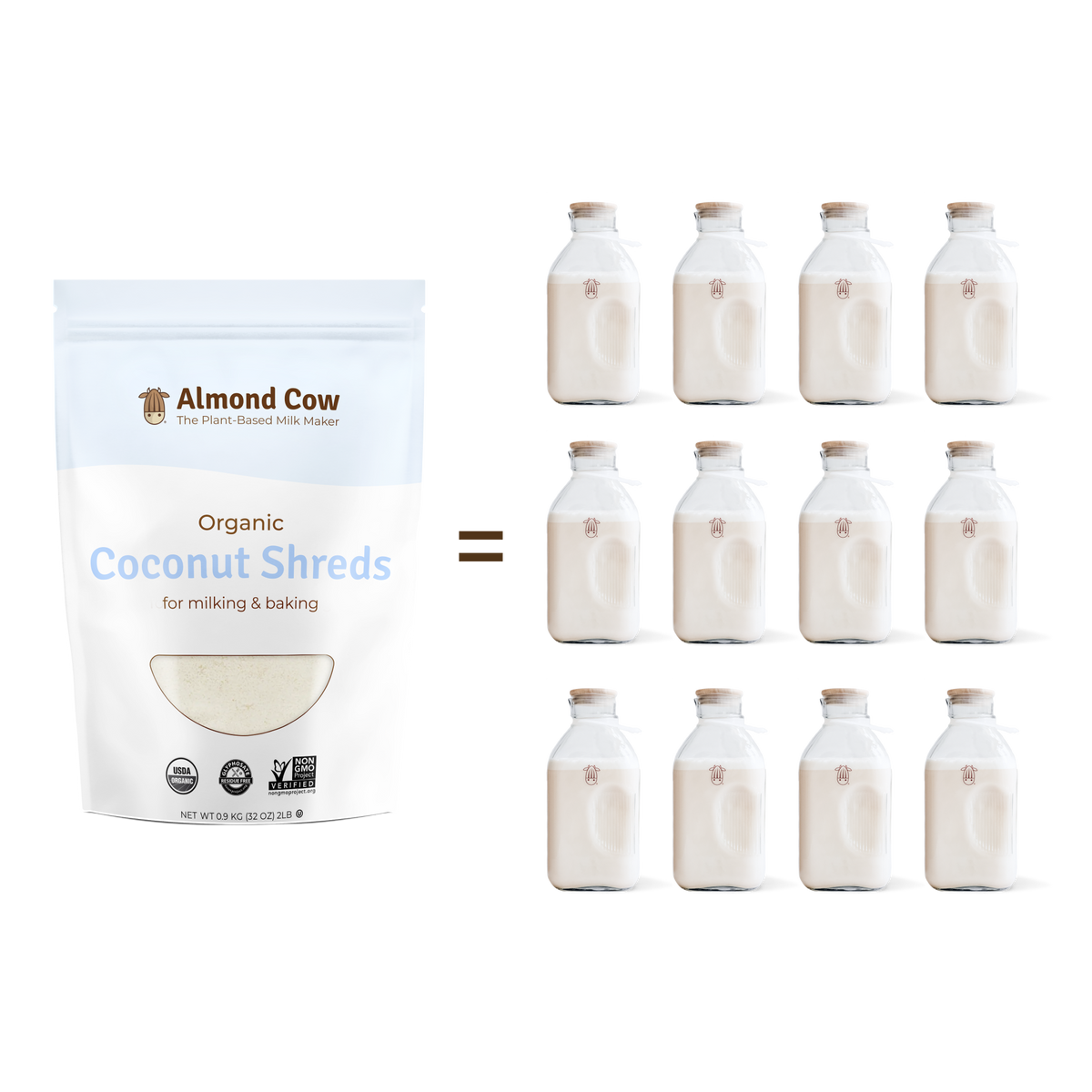 Organic coconut shreds - 2 lbs -one package makes 12 jugs of milk big cost savings image 3