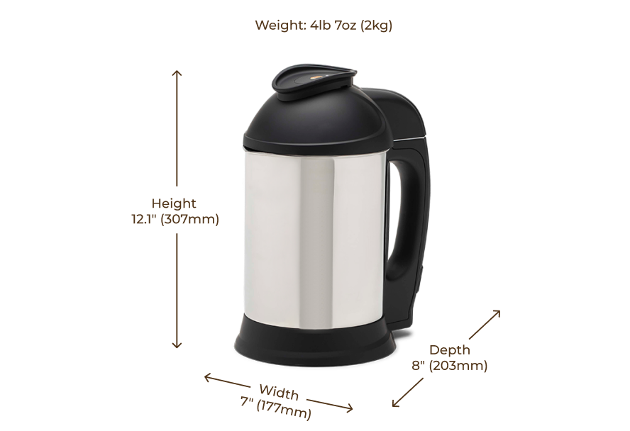 Milk Maker dimensions and sizing 