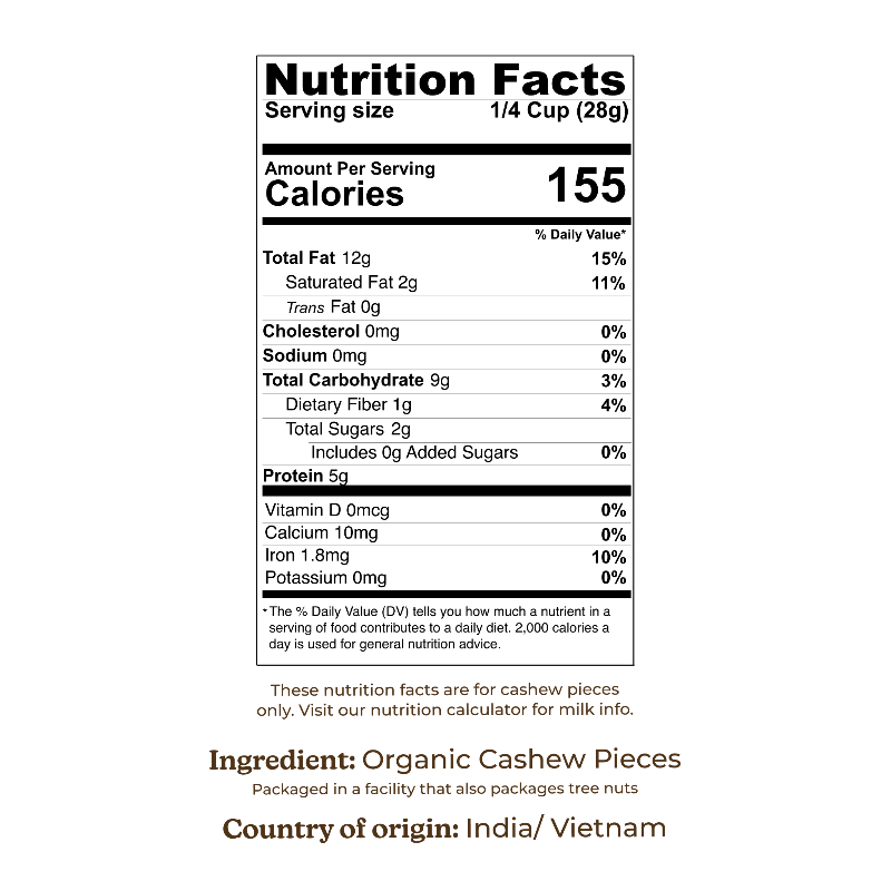 3lb bag of high-quality organic cashew pieces, ideal for plant-based milk and recipes.