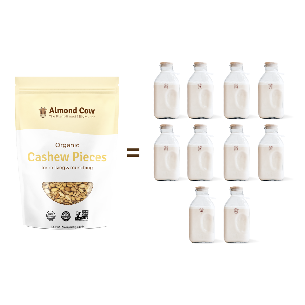 3lb bag of high-quality organic cashew pieces, ideal for plant-based milk and recipes